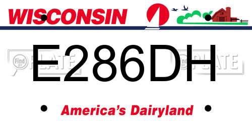 E286DH Wisconsin License Plate