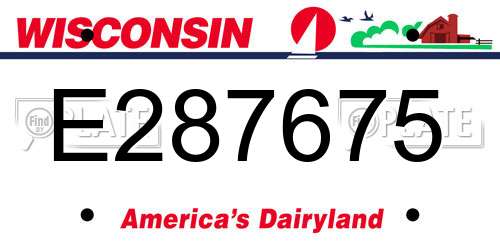 E287675 Wisconsin License Plate