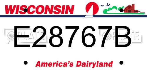 E28767B Wisconsin License Plate