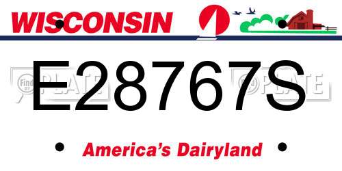 E28767S Wisconsin License Plate