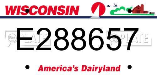 E288657 Wisconsin License Plate