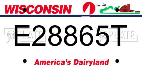 E28865T Wisconsin License Plate
