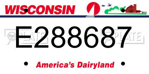 E288687 Wisconsin License Plate