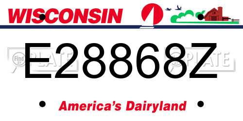 E28868Z Wisconsin License Plate