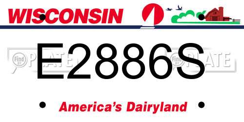 E2886S Wisconsin License Plate