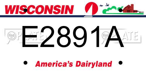 E2891A Wisconsin License Plate