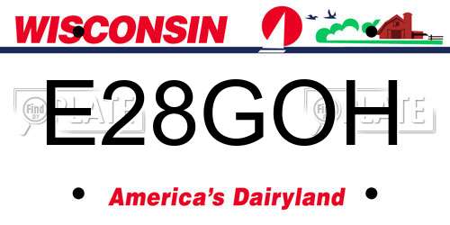 E28GOH Wisconsin License Plate