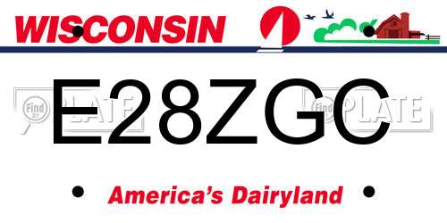 E28ZGC Wisconsin License Plate