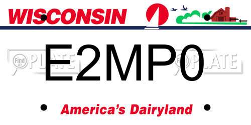 E2MP0 Wisconsin License Plate