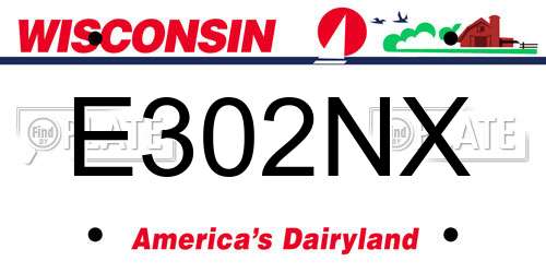 E302NX Wisconsin License Plate