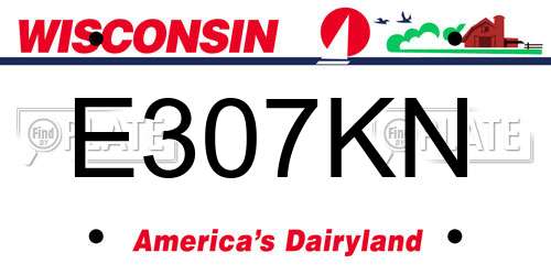 E307KN Wisconsin License Plate