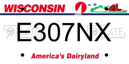 E307NX Wisconsin License Plate
