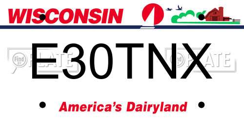 E30TNX Wisconsin License Plate
