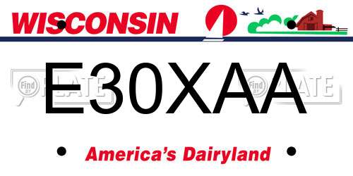 E30XAA Wisconsin License Plate