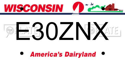 E30ZNX Wisconsin License Plate