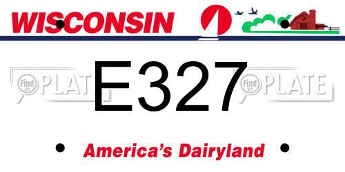 E327 Wisconsin License Plate