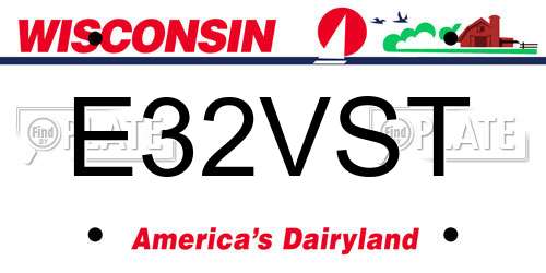 E32VST Wisconsin License Plate