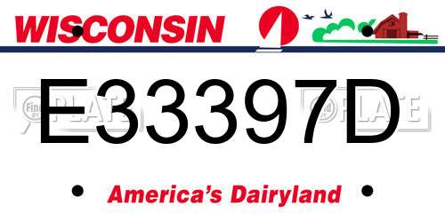 E33397D Wisconsin License Plate