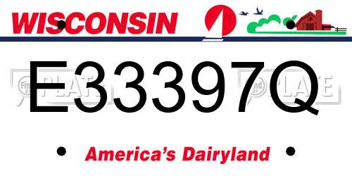 E33397Q Wisconsin License Plate