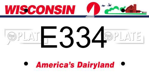 E334 Wisconsin License Plate