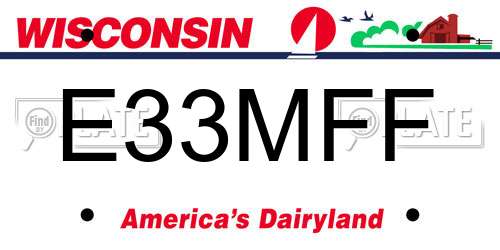 E33MFF Wisconsin License Plate