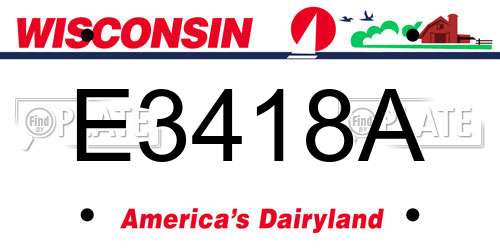 E3418A Wisconsin License Plate