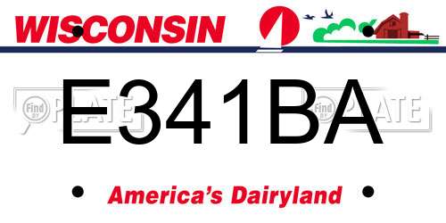 E341BA Wisconsin License Plate