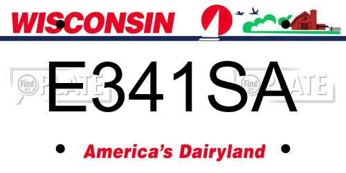 E341SA Wisconsin License Plate