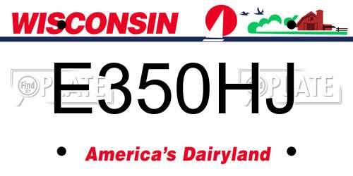 E350HJ Wisconsin License Plate