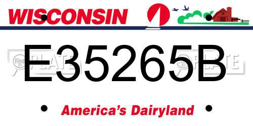 E35265B Wisconsin License Plate