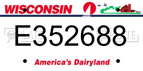 E352688 Wisconsin License Plate
