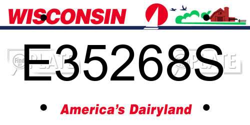 E35268S Wisconsin License Plate