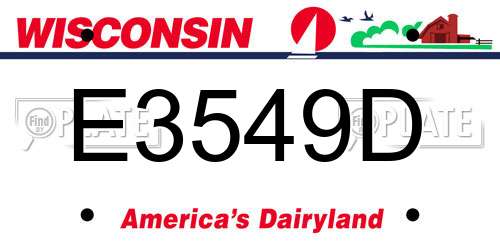 E3549D Wisconsin License Plate