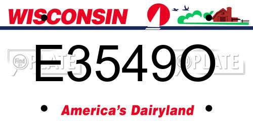 E3549O Wisconsin License Plate