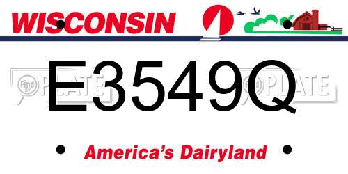 E3549Q Wisconsin License Plate