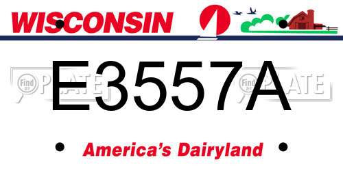 E3557A Wisconsin License Plate