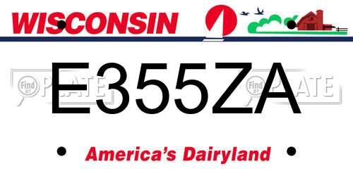 E355ZA Wisconsin License Plate