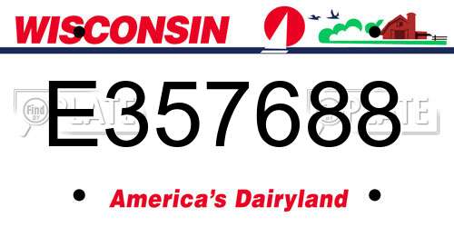 E357688 Wisconsin License Plate