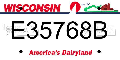 E35768B Wisconsin License Plate