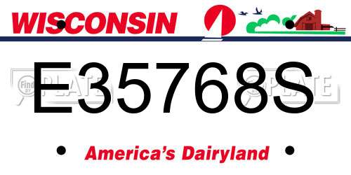 E35768S Wisconsin License Plate