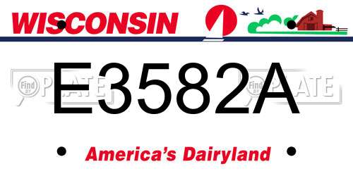 E3582A Wisconsin License Plate