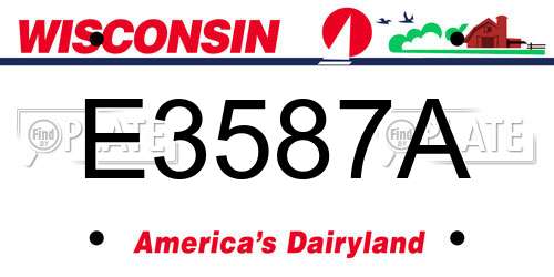 E3587A Wisconsin License Plate