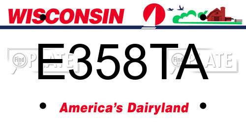 E358TA Wisconsin License Plate