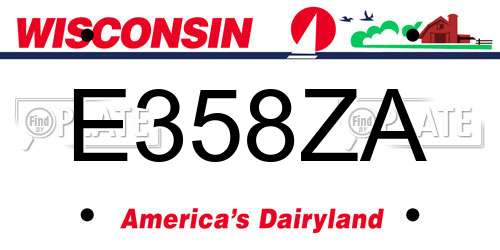 E358ZA Wisconsin License Plate