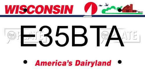 E35BTA Wisconsin License Plate