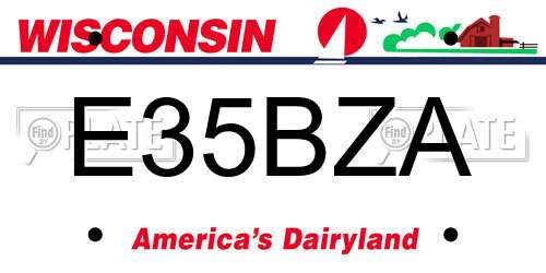 E35BZA Wisconsin License Plate