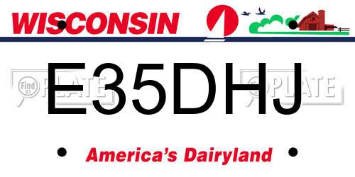 E35DHJ Wisconsin License Plate