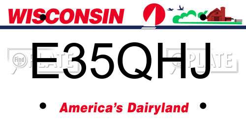 E35QHJ Wisconsin License Plate