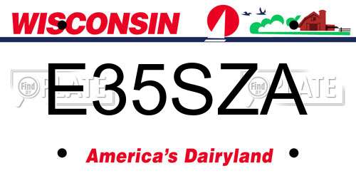 E35SZA Wisconsin License Plate
