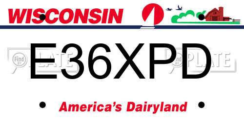 E36XPD Wisconsin License Plate